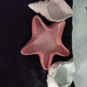 Pink Starfish and Seashell Decor Candle/Jewelry Holders- Trinket Dish